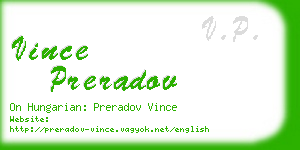 vince preradov business card